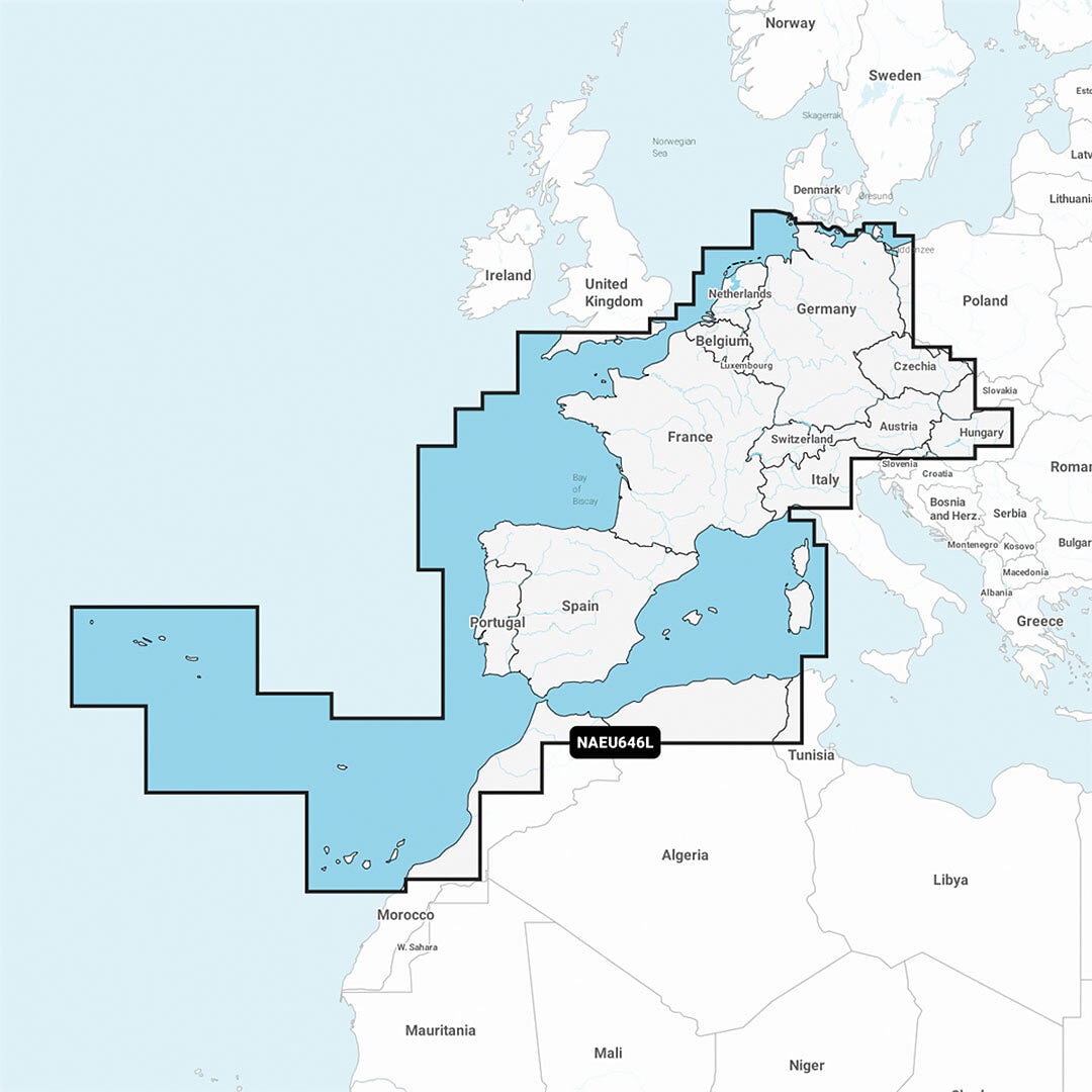Navionics+ Large EU646L/Europe, Central & West
