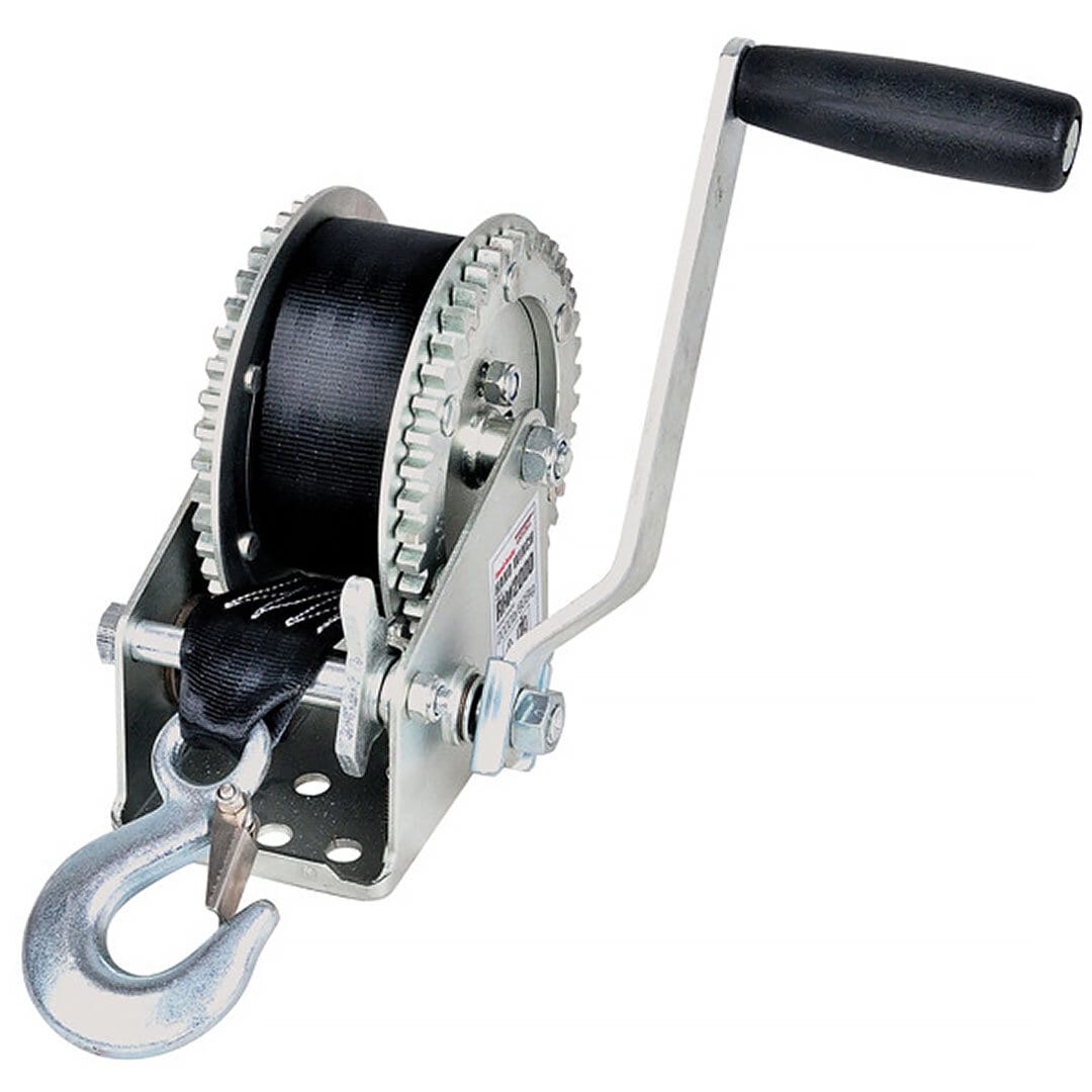 Rock trailervinsch 908kg. Inkl. 8 m band med krok.