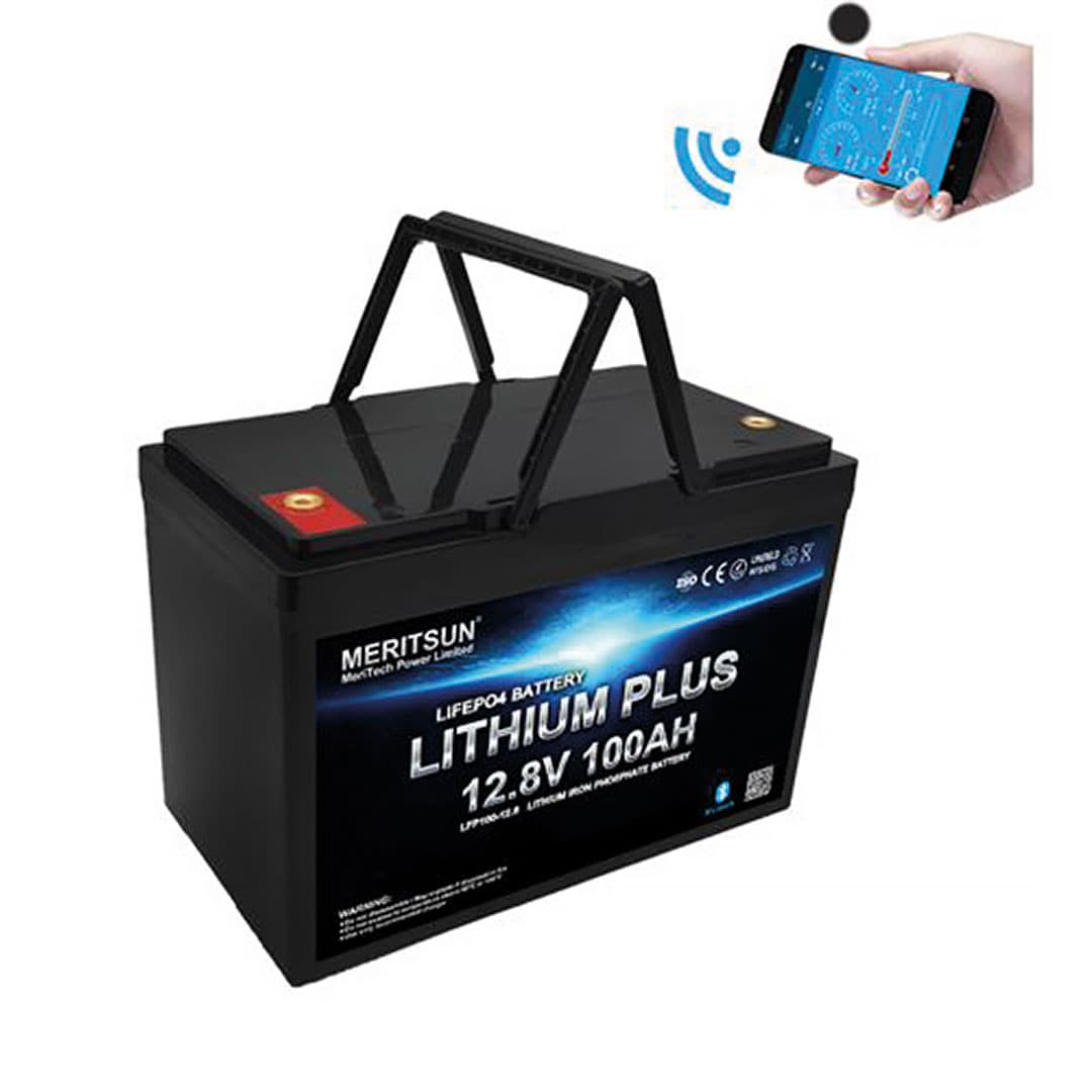 Meritsun 12,8v 100Ah Litiumbatteri P04  Bluetooth (#8).