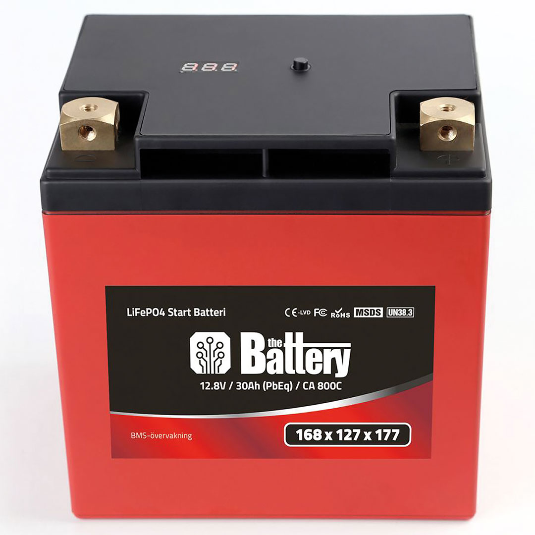 Start batteri med avancerad BMS 16Ah 800CA LiFePO4.