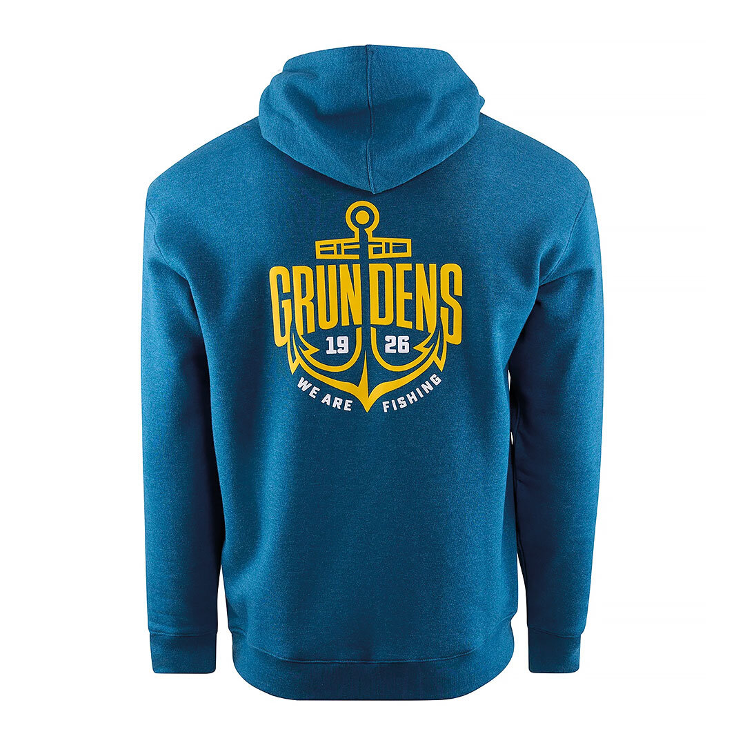Grundéns Logo Anchor Hoodie Displacement Nayv Heather