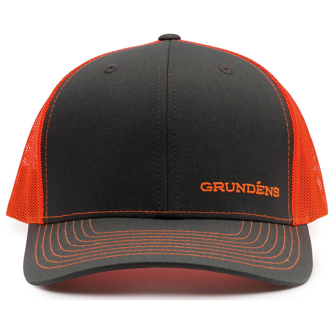 Grundéns Offset Embroidered Logo Trucker Hat One Size.