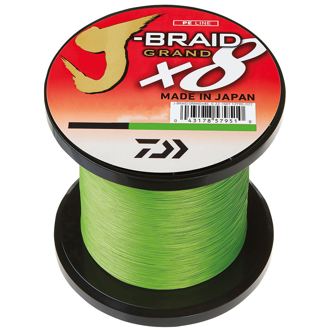 Daiwa J-Braid Grand X8 Chartreuse 1350m 0,10mm.