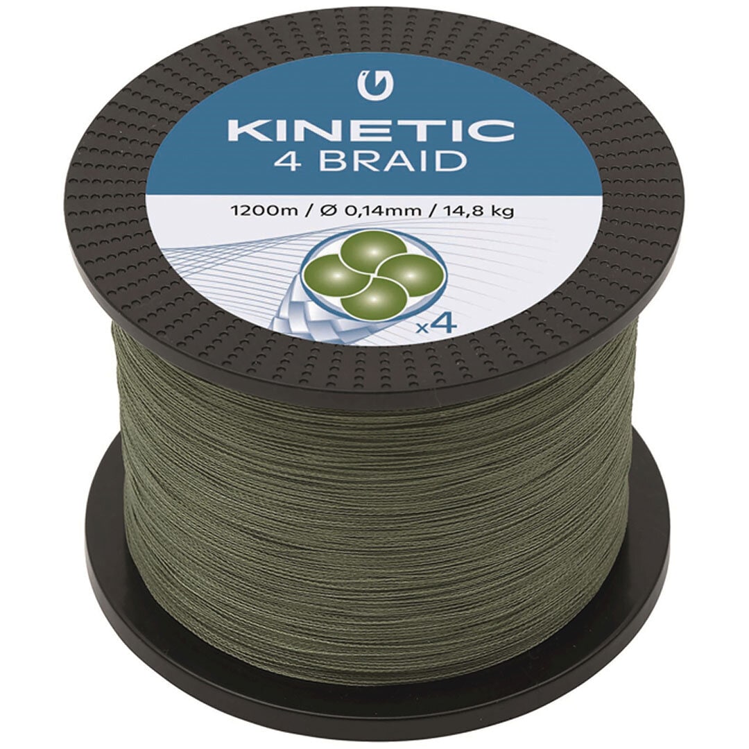 Kinetic 4 Braid 1200m Dusty Green.