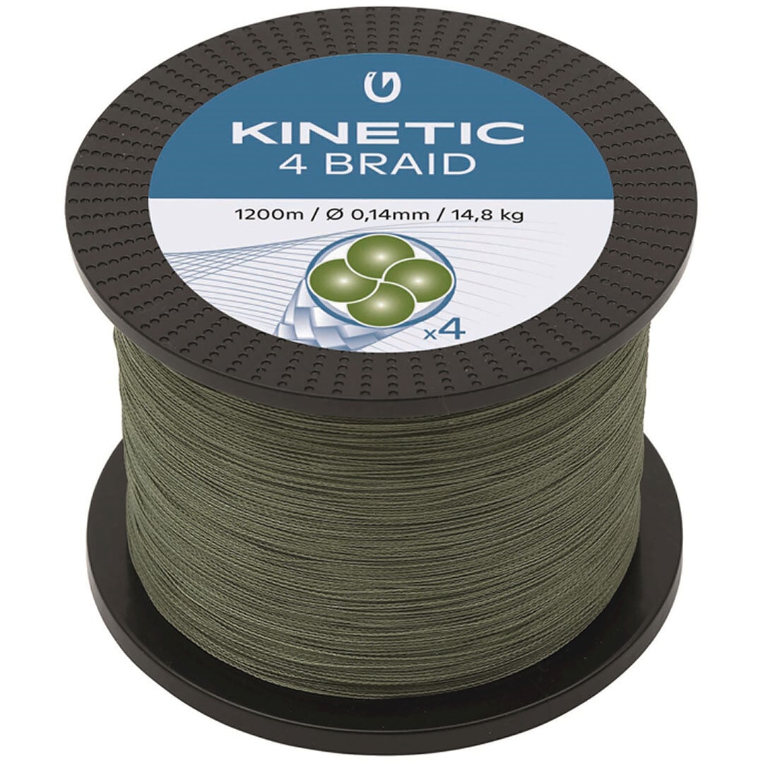 Kinetic 4 Braid 1200m Dusty Green.