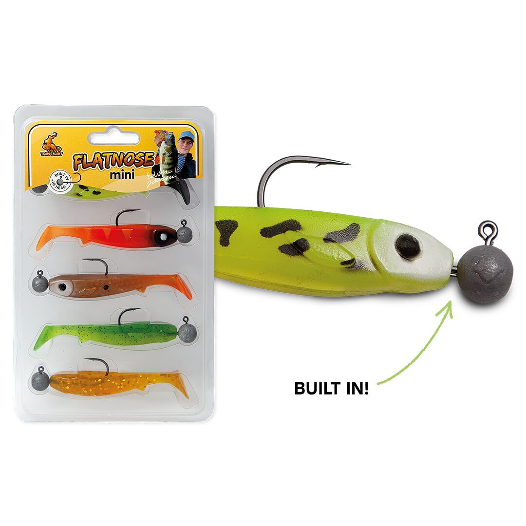 Flatnose Mini 9cm, 7gr Färdigriggade 5st för grumligt vatten