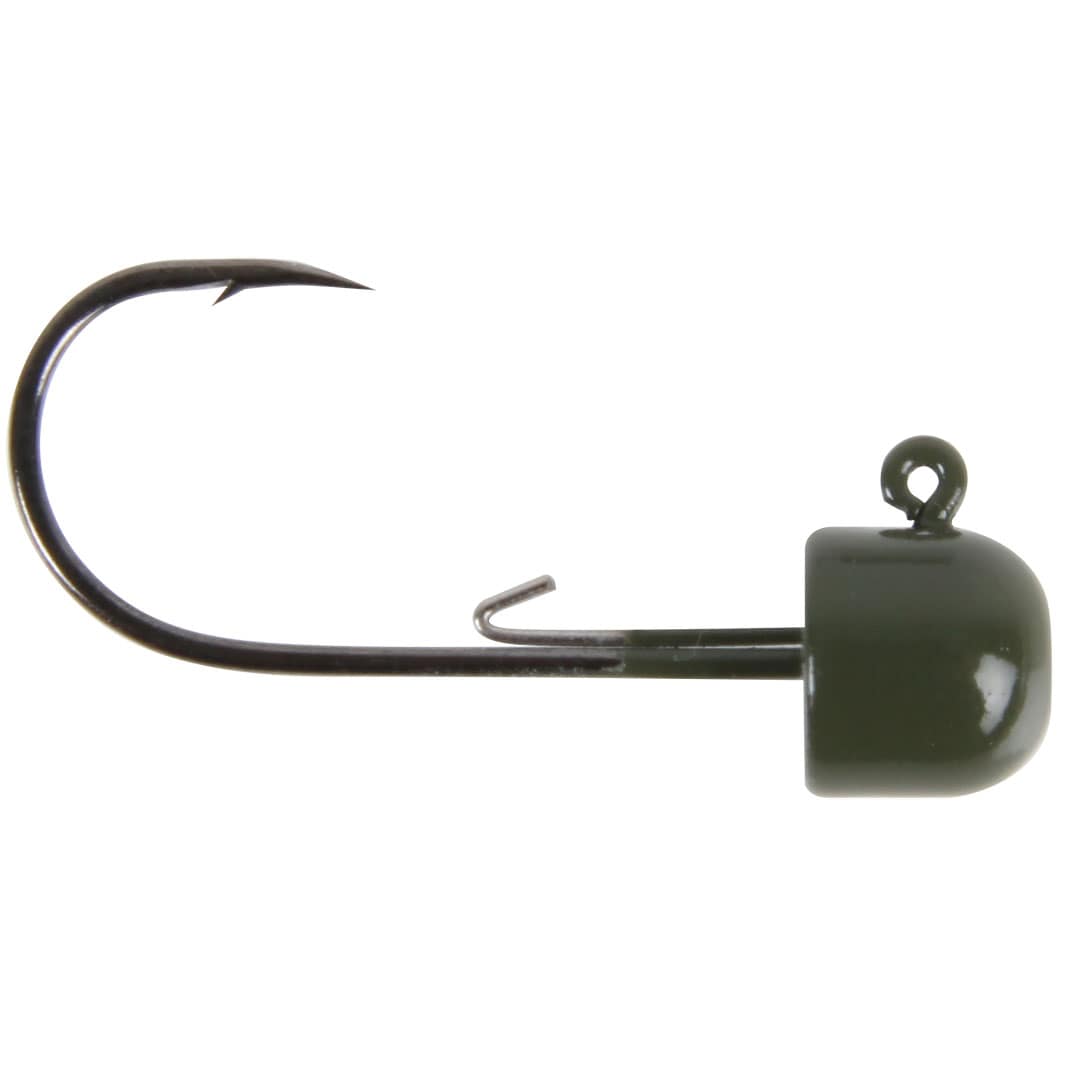 Owner, Block Jig Head, stl 1/0, Green Pumpkin - 3pcs.