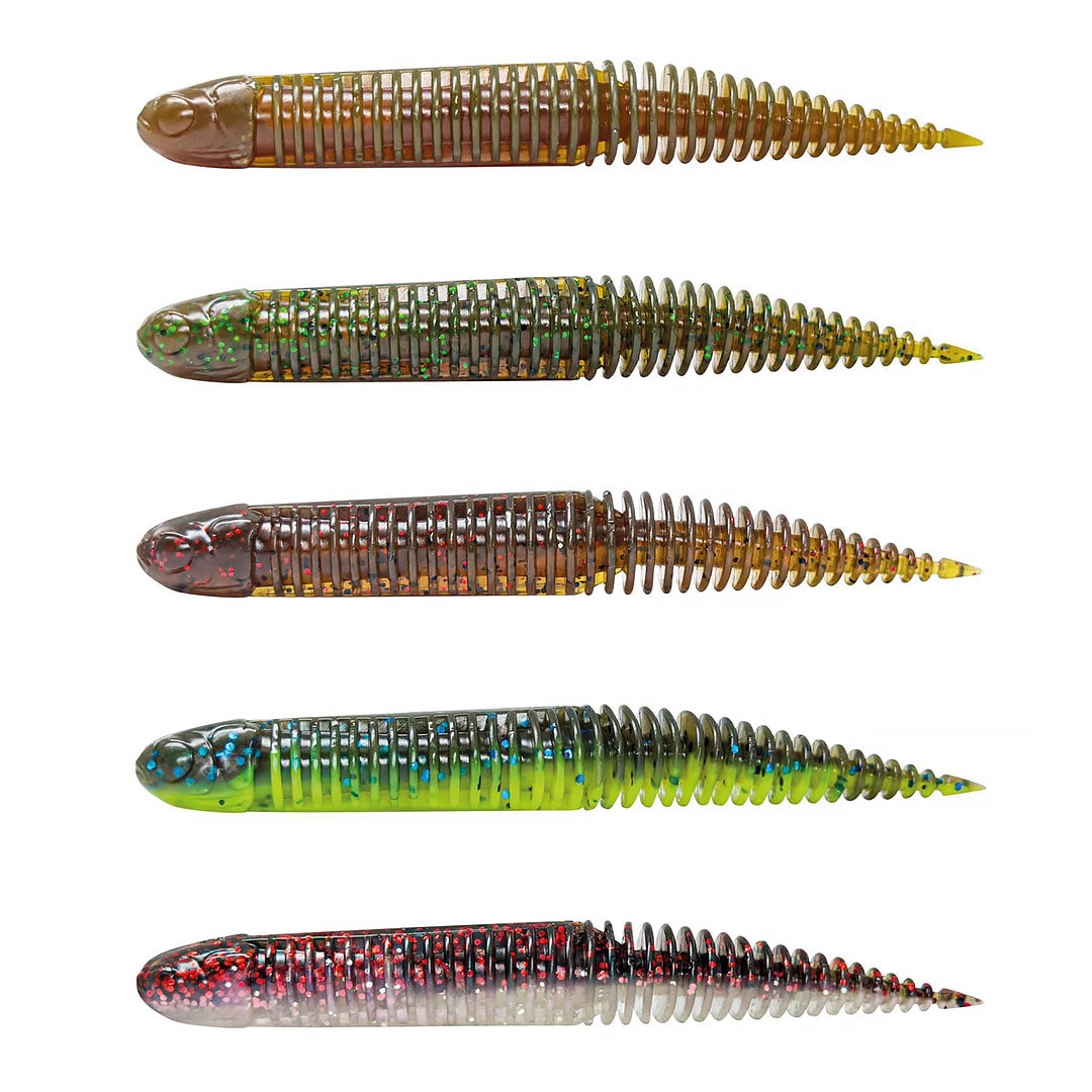 NED Dragon Tail Slug 8,8cm 4g 5pcs Clear Water Mix