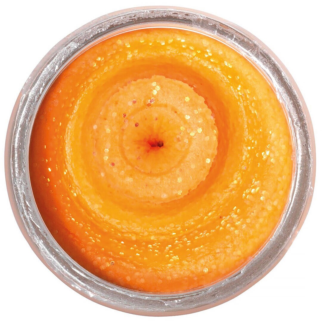 Powerbait Natural Trout Dough Garlic Fluo Orange Glitter