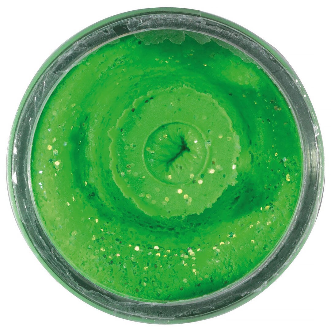 Powerbait Natural Trout Dough Garlic Spring Green Glitter