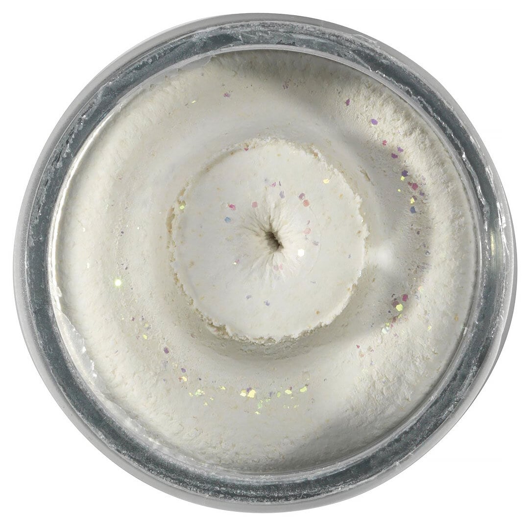 Powerbait Natural Trout Dough Garlic White Glitter
