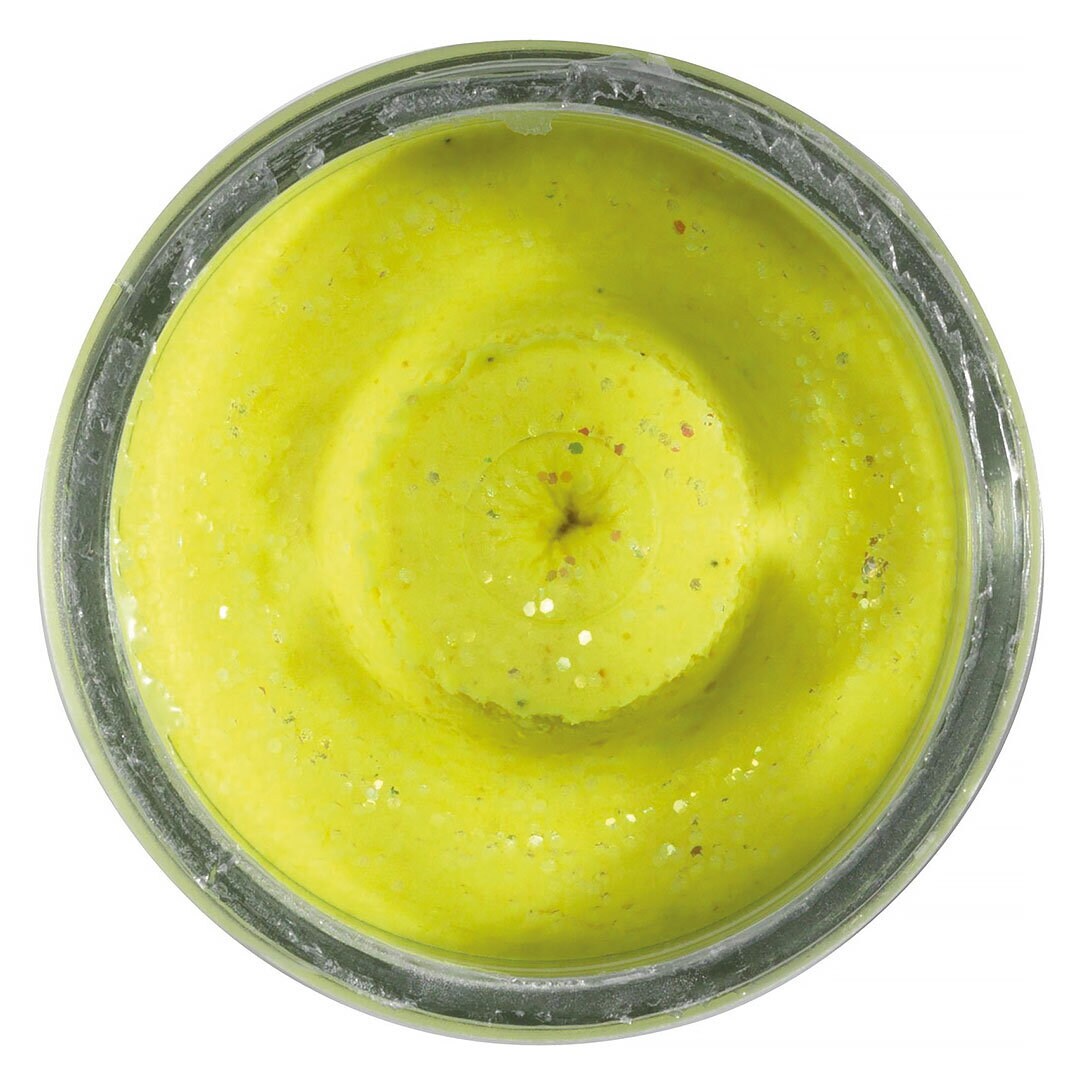Powerbait Natural Trout Dough Garlic Sunshine Yellow Glitter