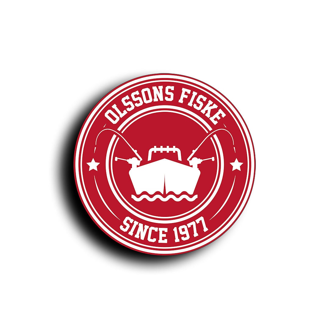 Olssons Fiske Boat Emblem dekal 6,5cm.