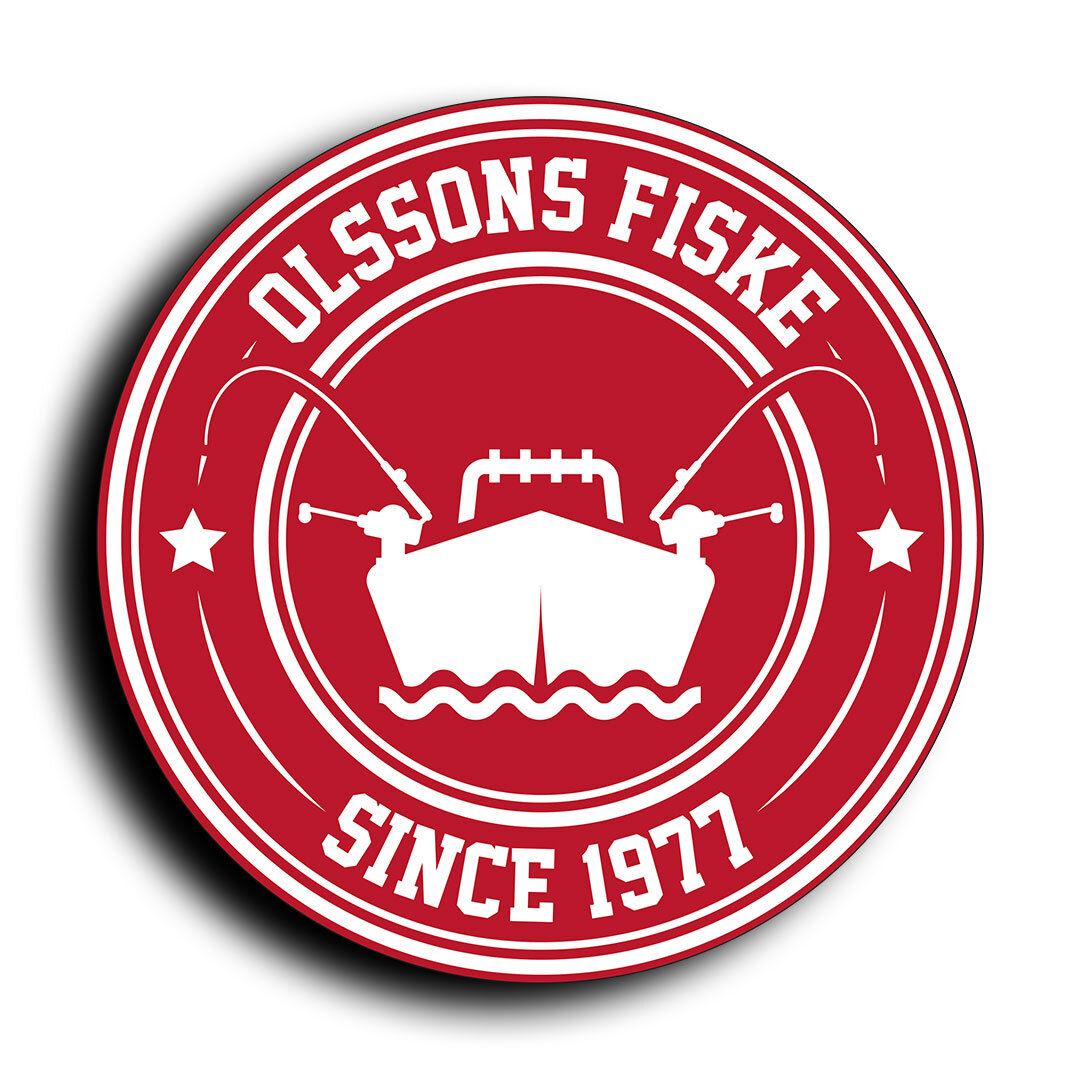 Olssons Fiske Boat Emblem dekal 12,5cm.